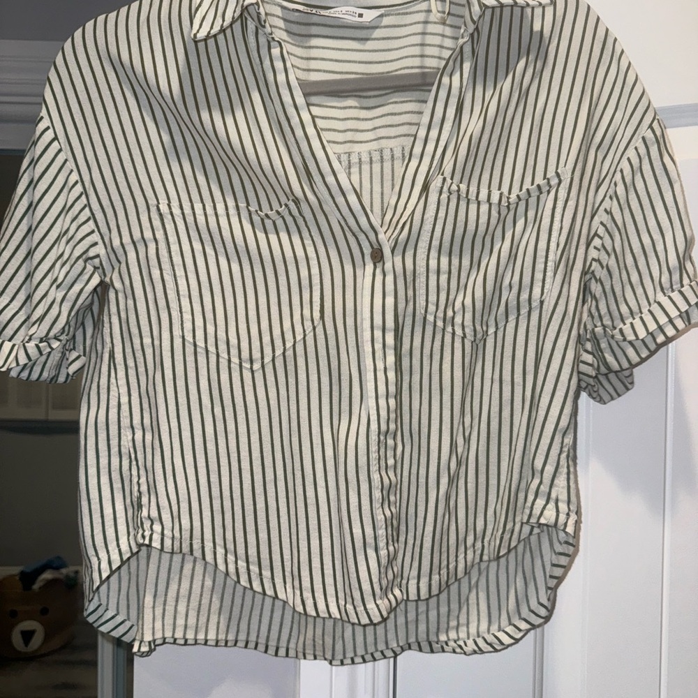 Striped Button-Up Shirt